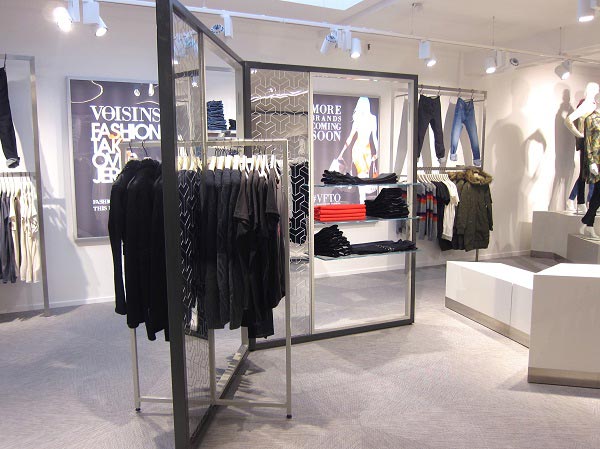Voisins womenswear department, Jersey hexagonal womenswear department revamp